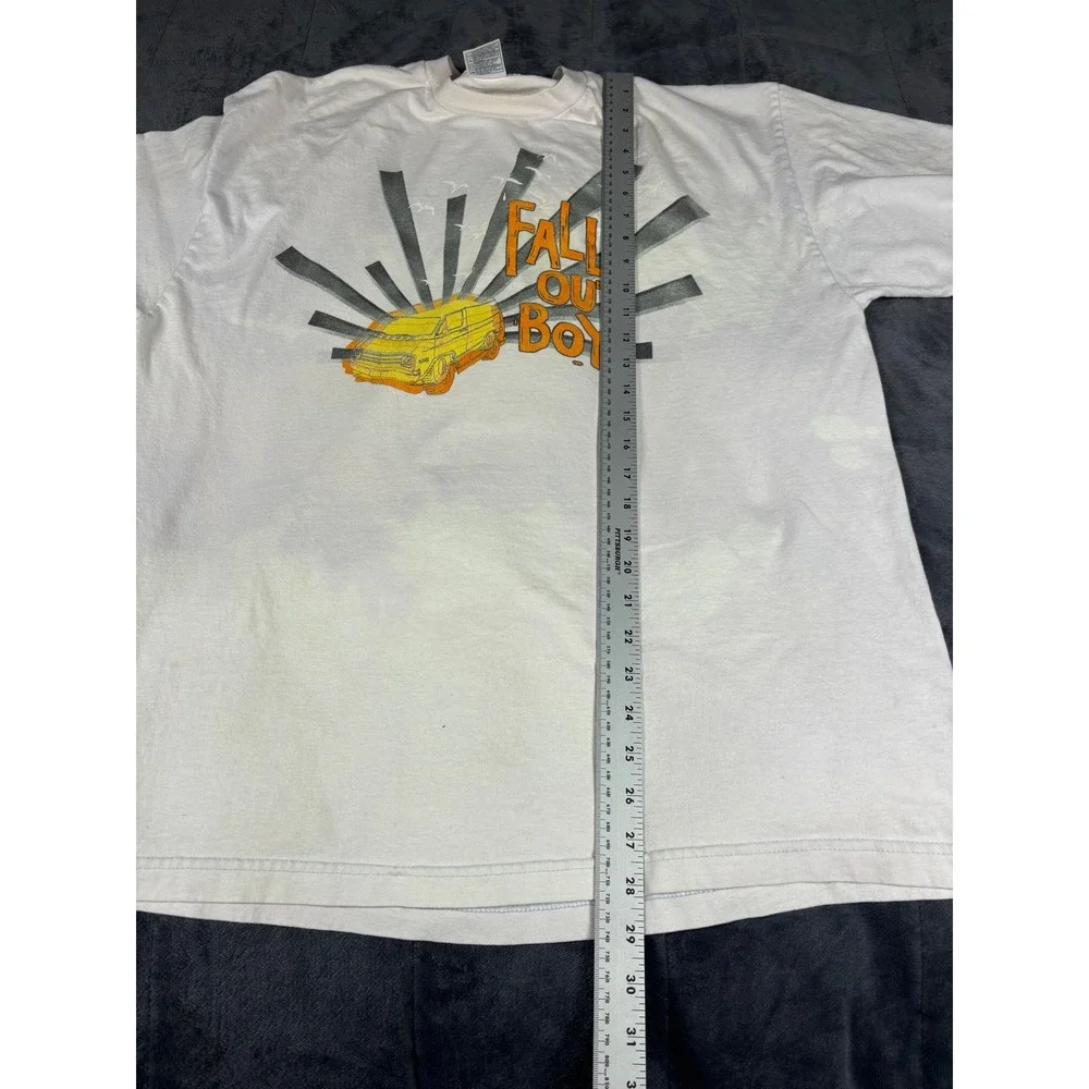 Fall Out Boy‎ Band T-Shirt Mens XL White AAA Alstyle Graphic Van Tee Pop Punk